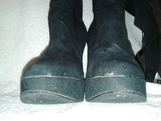 9P Cum on my friend's platform boot's