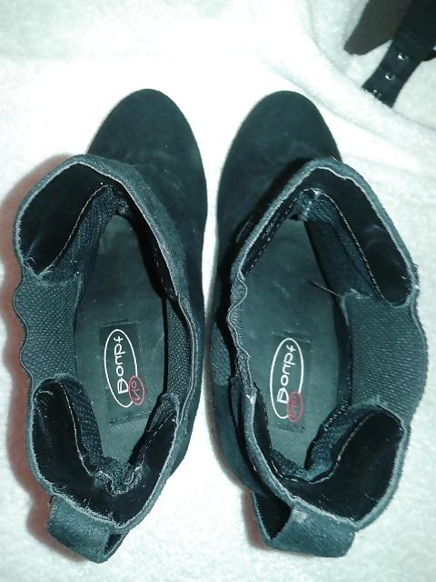 9P Cum on my friend's platform boot's