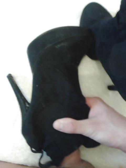 9P Cum on my friend's platform boot's