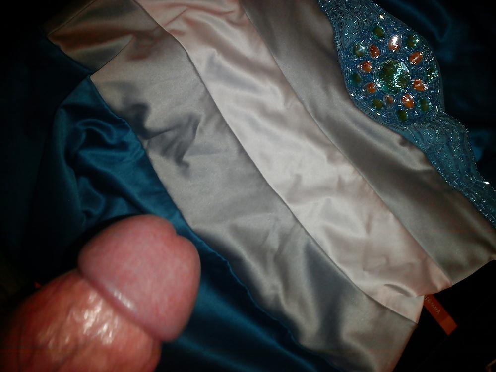 9P Cum on satin dress