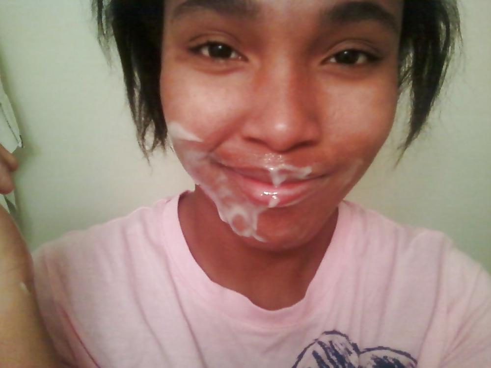 25P Ebony Facial Cumshots 2