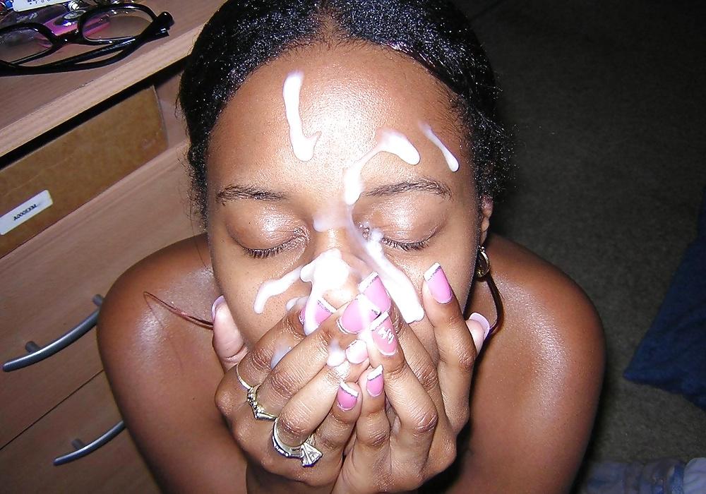 25P Ebony Facial Cumshots 2