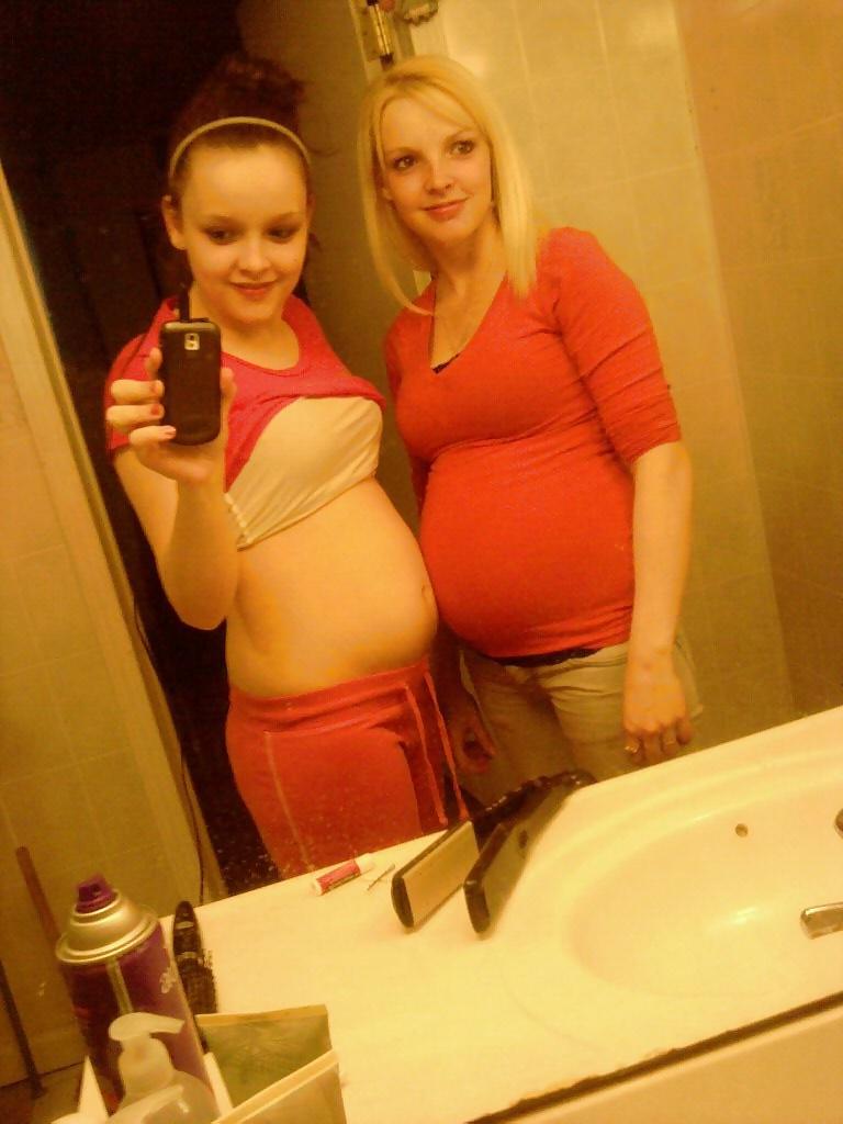 10P Slaggy pregnant teens used as a cum dumpster! part 1