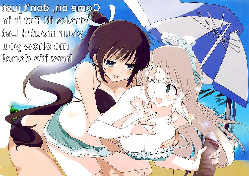 8P Anime Girls spielen mit einem echten Schwanz (mit Bildunterschriften) – Nr. 91