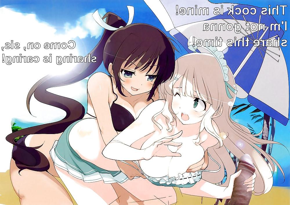 8P Anime Girls spielen mit einem echten Schwanz (mit Bildunterschriften) – Nr. 91