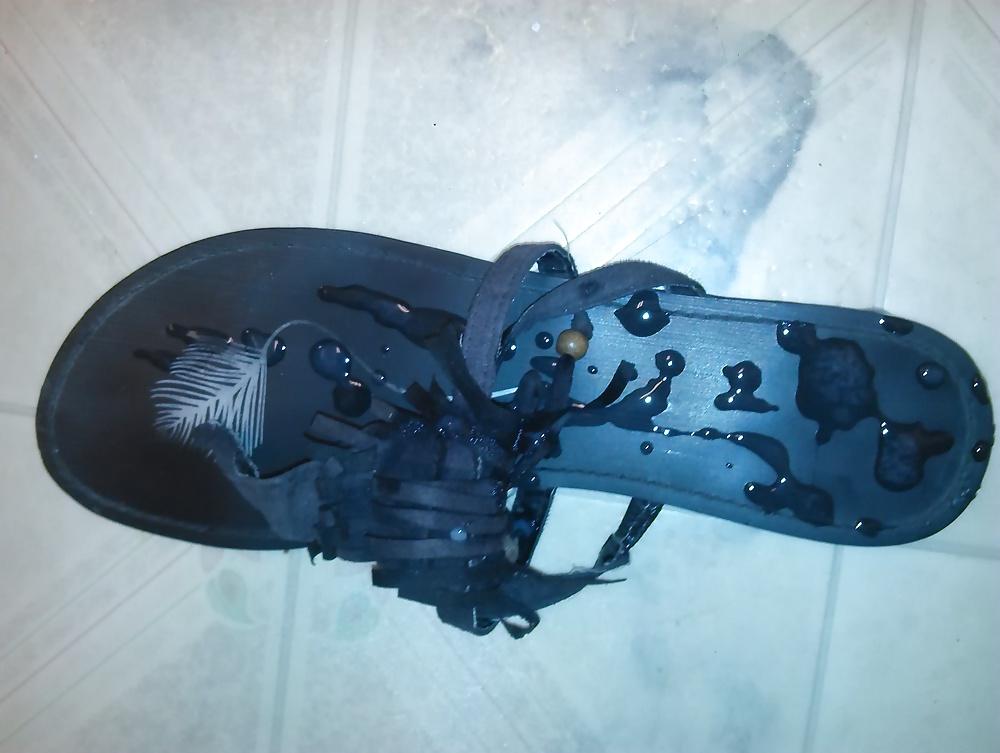 9P Cum on this sandal 