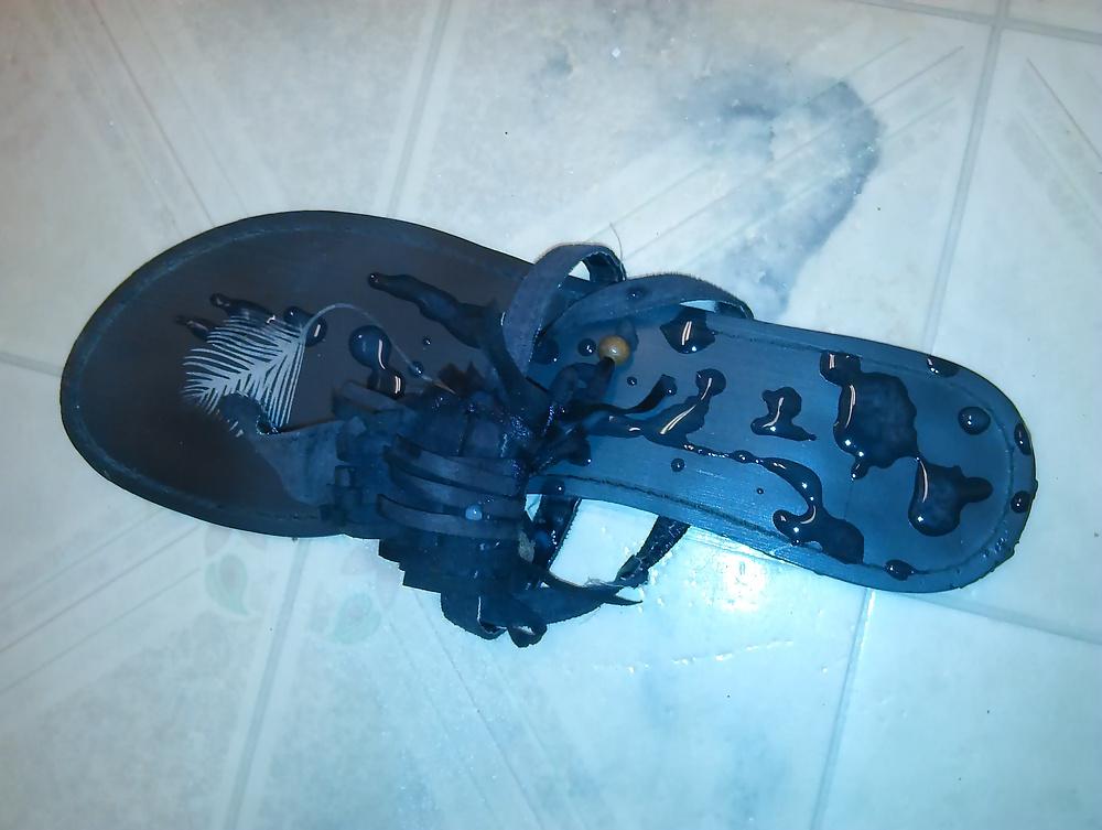 9P Cum on this sandal 