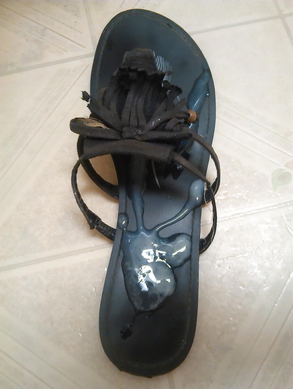 9P Cum on this sandal 
