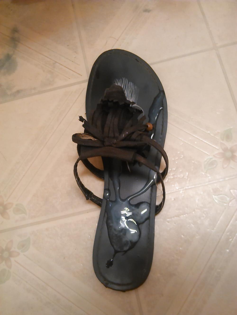 9P Cum on this sandal 
