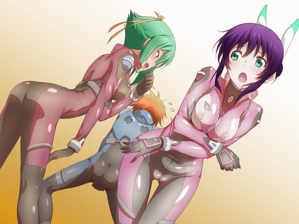 25P Anime style: bodystocking, transparent bodysuit