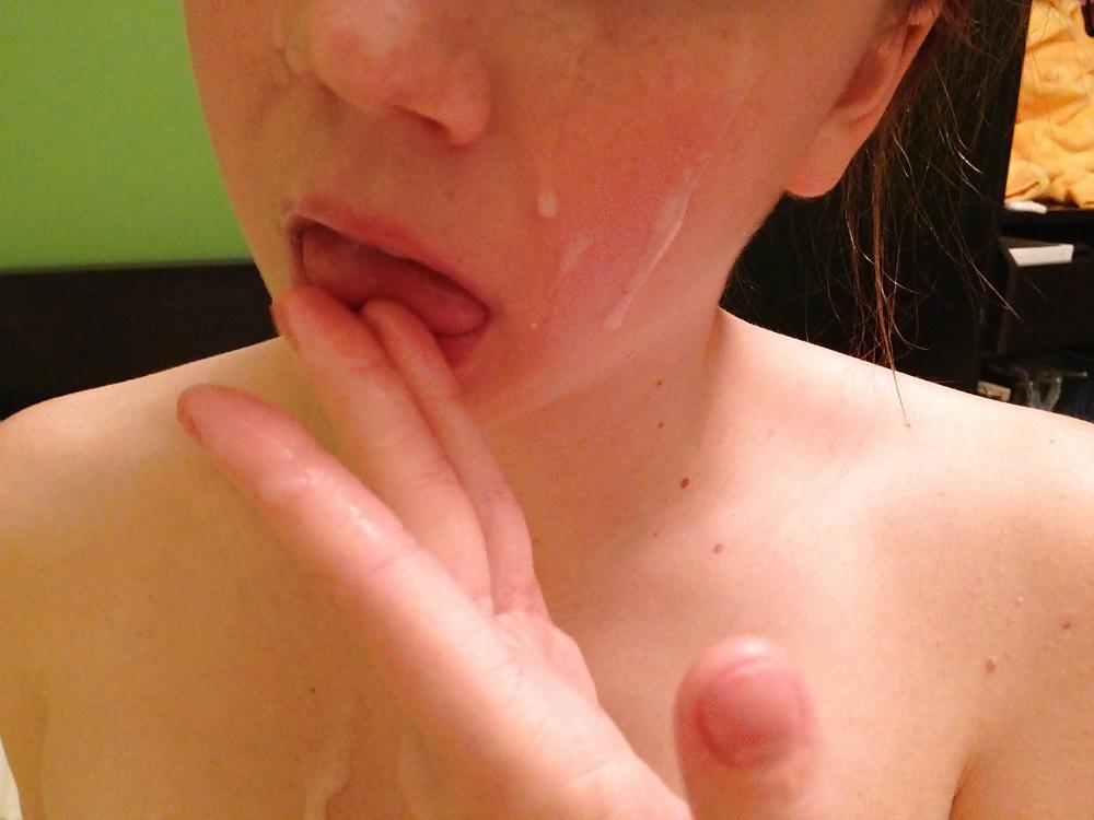 12P Cute Red Head Loves Cum on Her Face