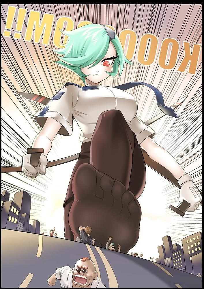 25P Anime style: giantess femdom-feet