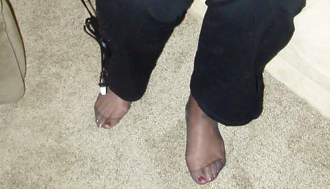 9P CUM on pantyhose and feet