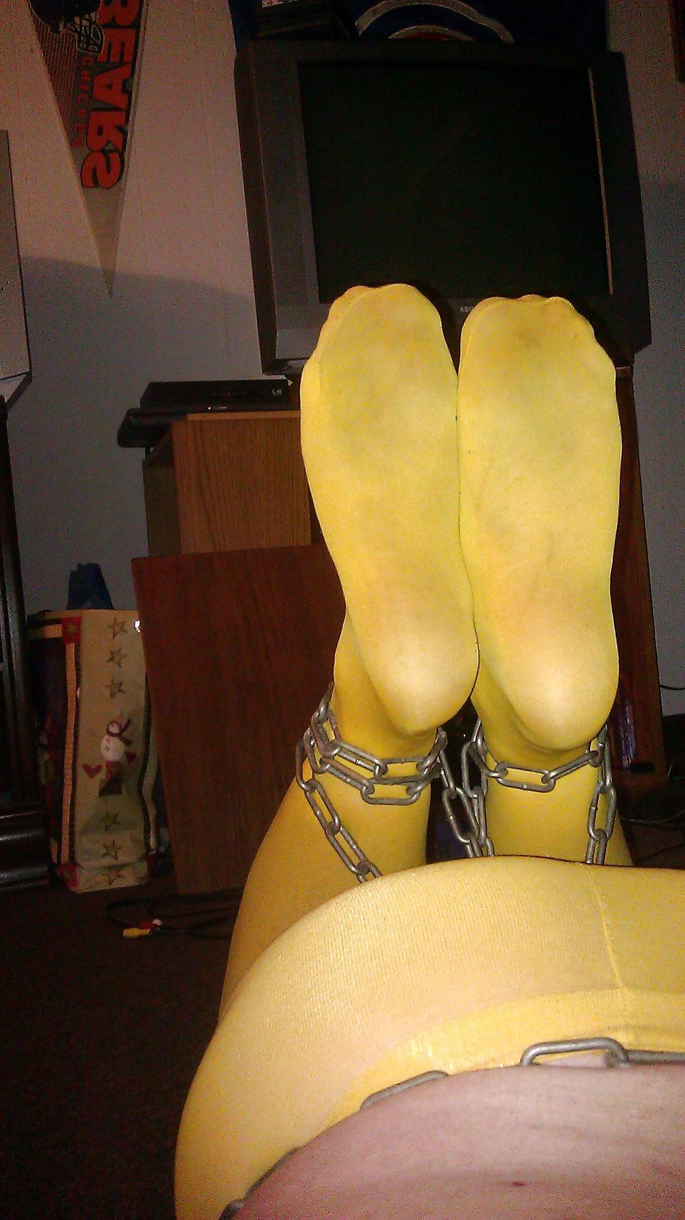 6P My Cock and Feet Chained in Pantyhose #2