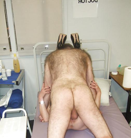 4P Fucking a slut wife in a medical room - 1