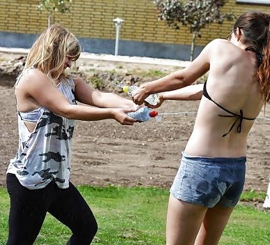 25P Danish teens-221-222-wet t-shirt bra panties upskirt