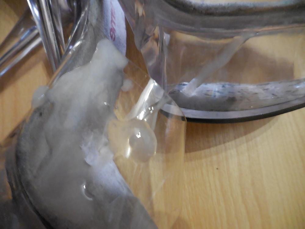 11P Cum on clear High Heels