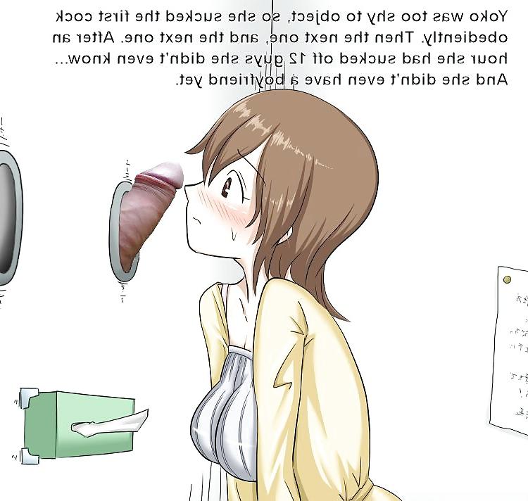 8P Anime Girls playing with a Real Cock (with captions) - No 92