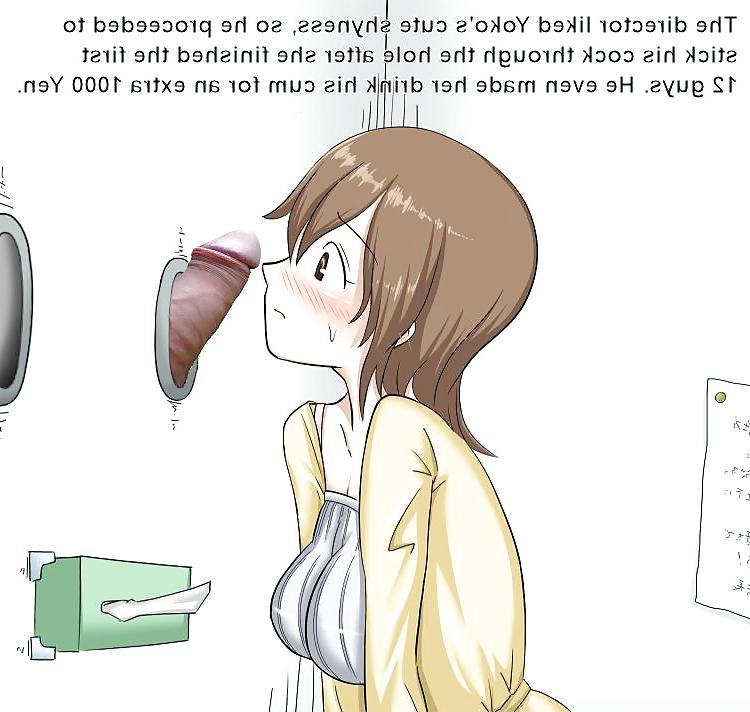8P Anime Girls playing with a Real Cock (with captions) - No 92