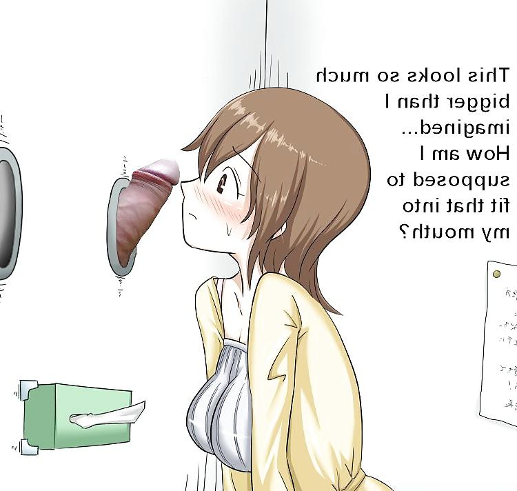 8P Anime Girls playing with a Real Cock (with captions) - No 92