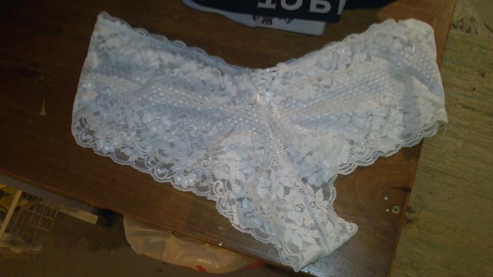 24P My girls bra and panties with my lil cock