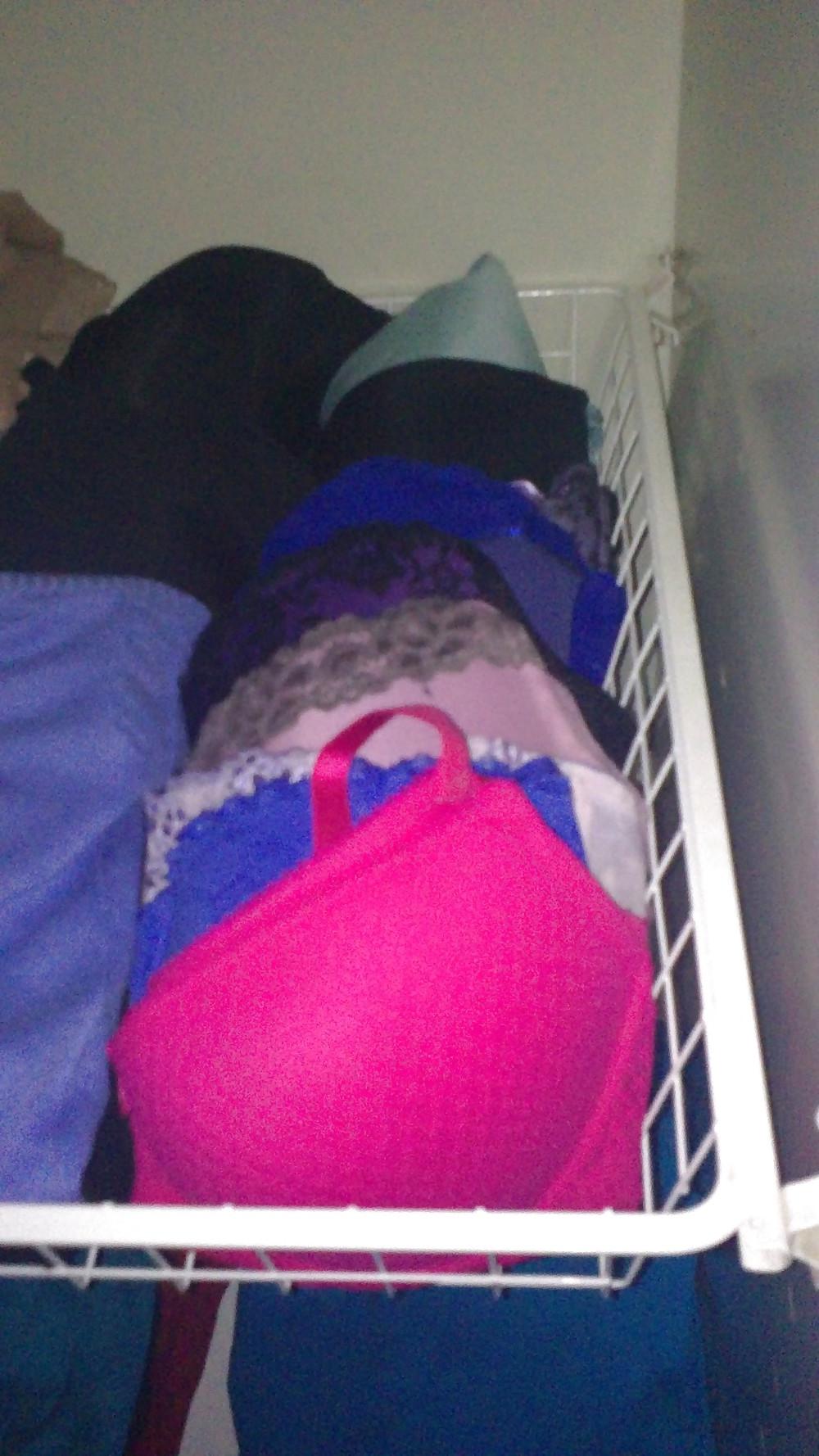 24P My girls bra and panties with my lil cock