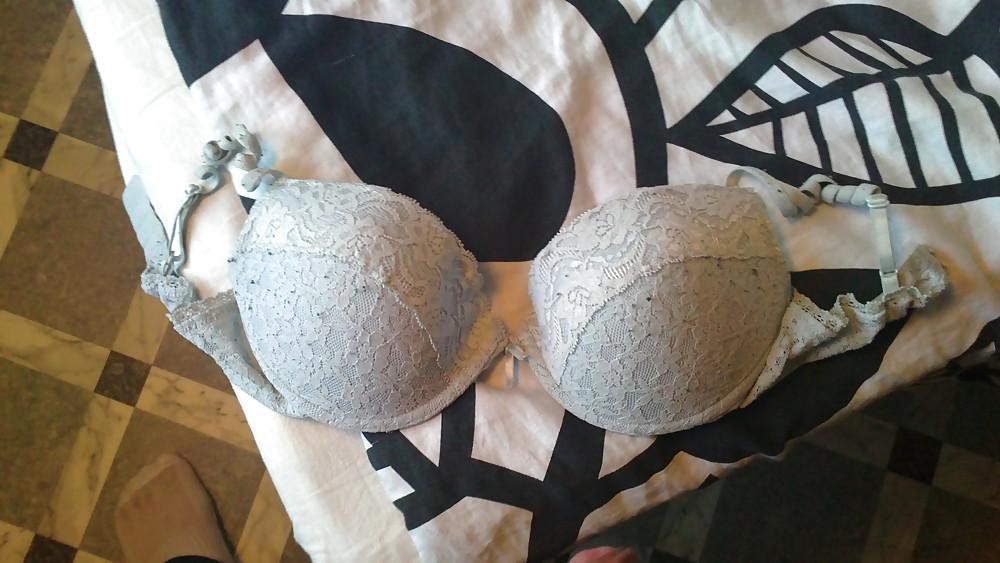 24P My girls bra and panties with my lil cock