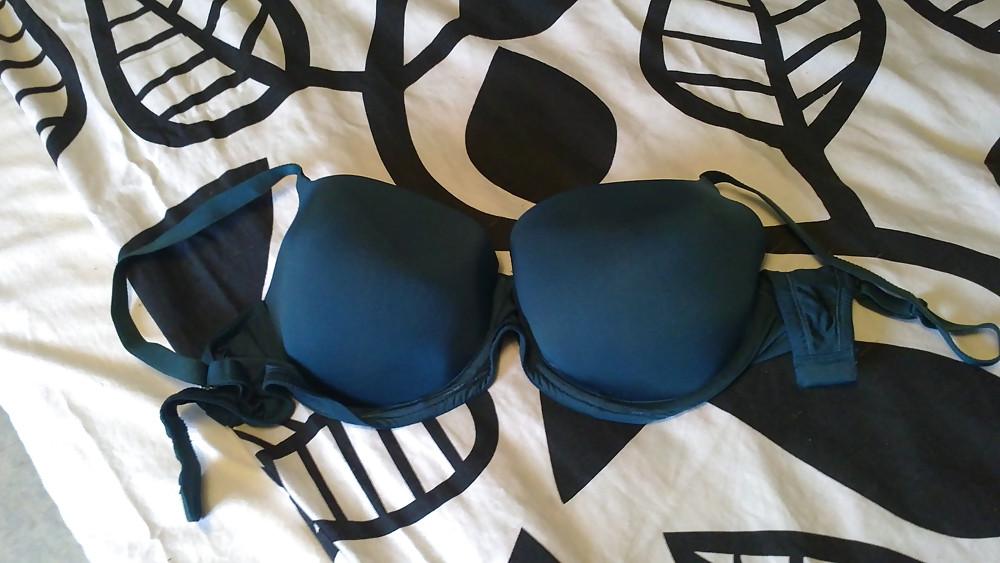 24P My girls bra and panties with my lil cock