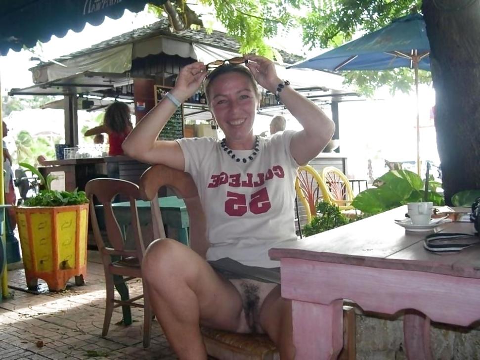 19P Bottomless and Hairy in a Bar or Cafe