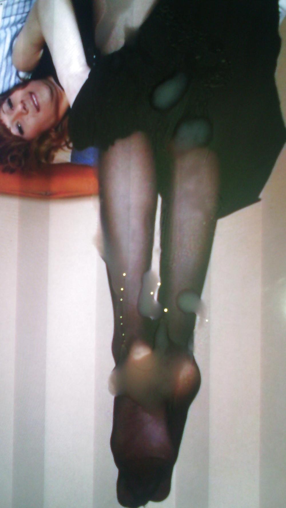25P My cum on footjob teen 