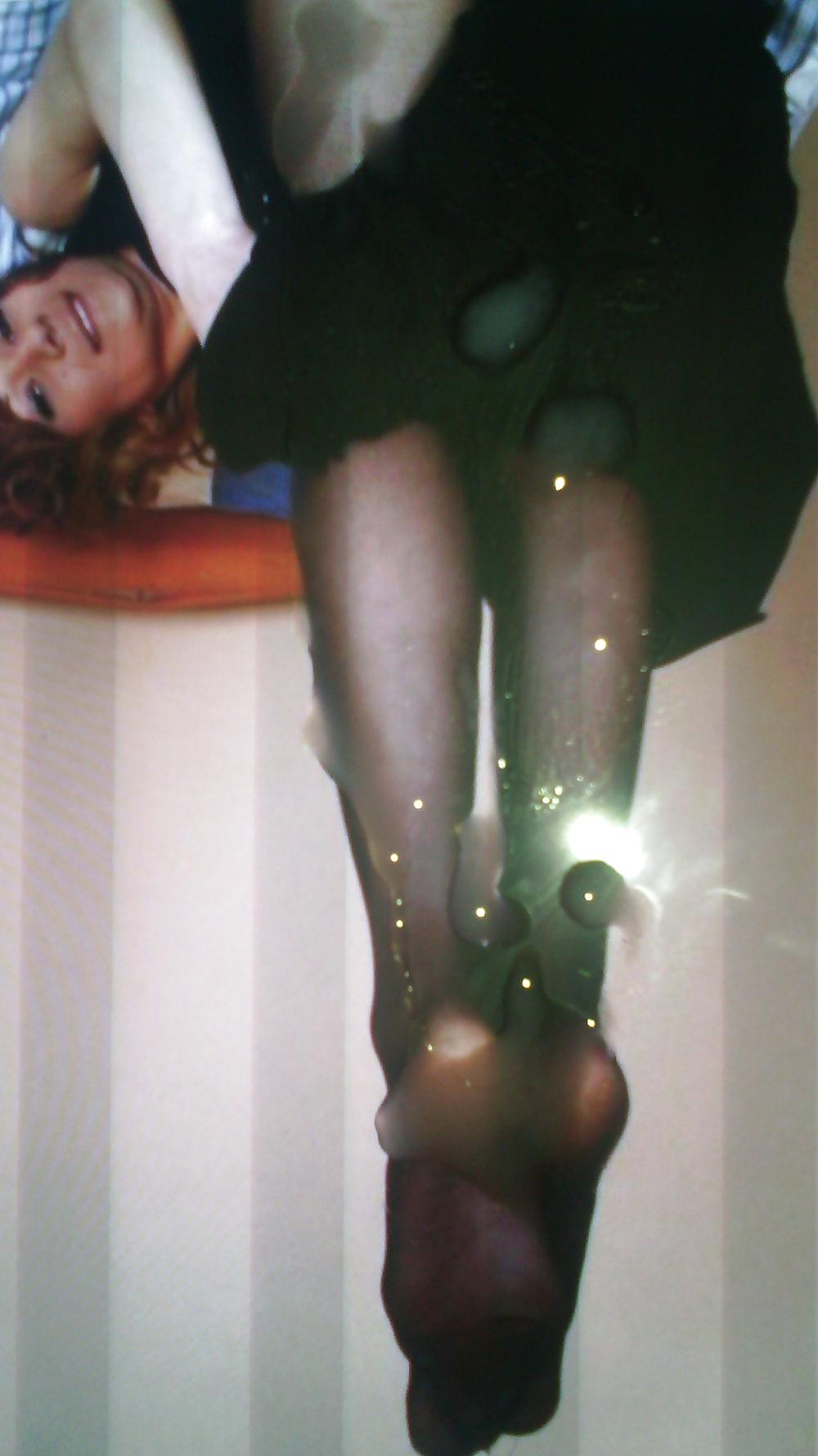 25P My cum on footjob teen 