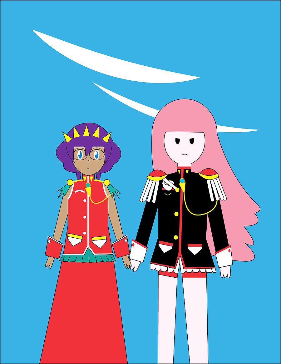 6P Minami Kousaka and Princess Bubblegum