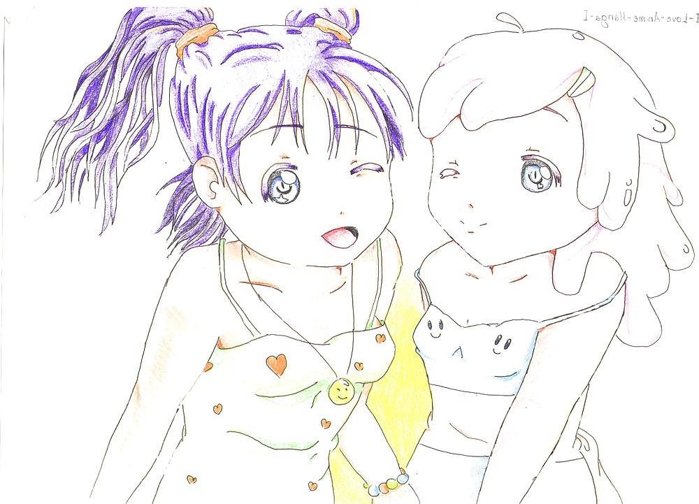 6P Minami Kousaka and Princess Bubblegum