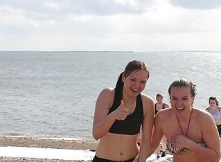 17P Danish teens-255-256-party beach bra cleavage