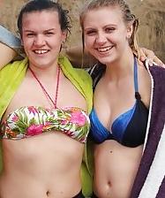 17P Danish teens-255-256-party beach bra cleavage