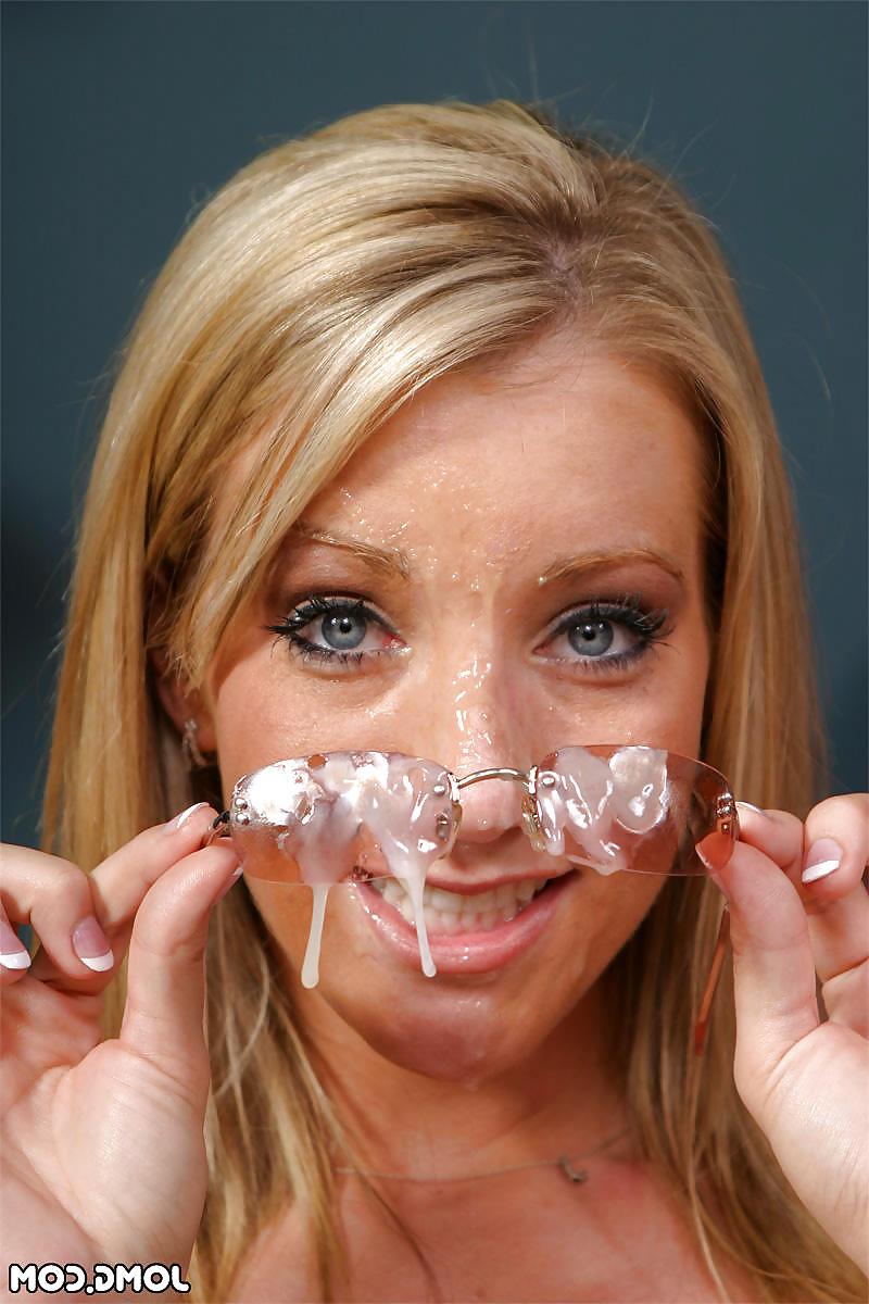 8P Cum on glasses
