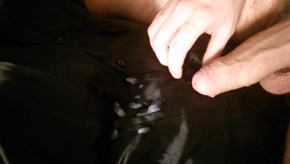4P Cum on Satin Blouse #2