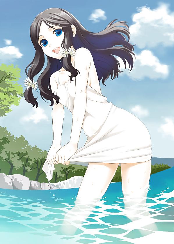 25P Anime style: wringing wet clothes