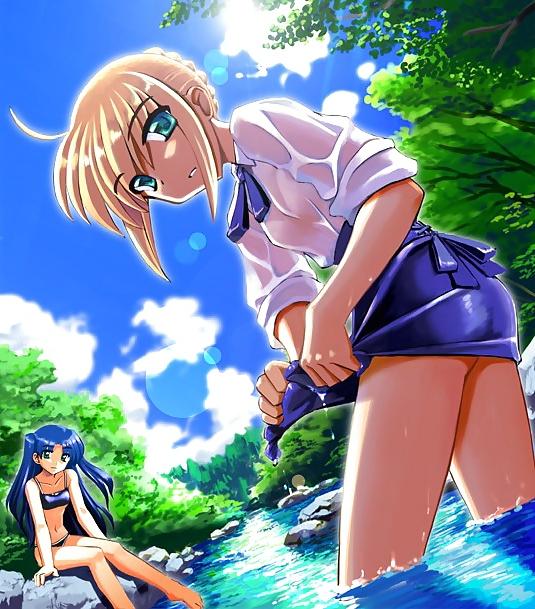 25P Anime style: wringing wet clothes