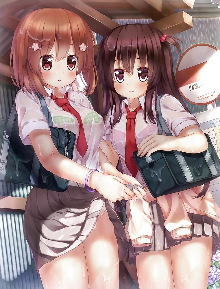 25P Anime style: wringing wet clothes