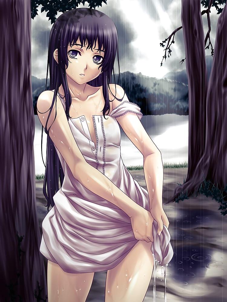 25P Anime style: wringing wet clothes