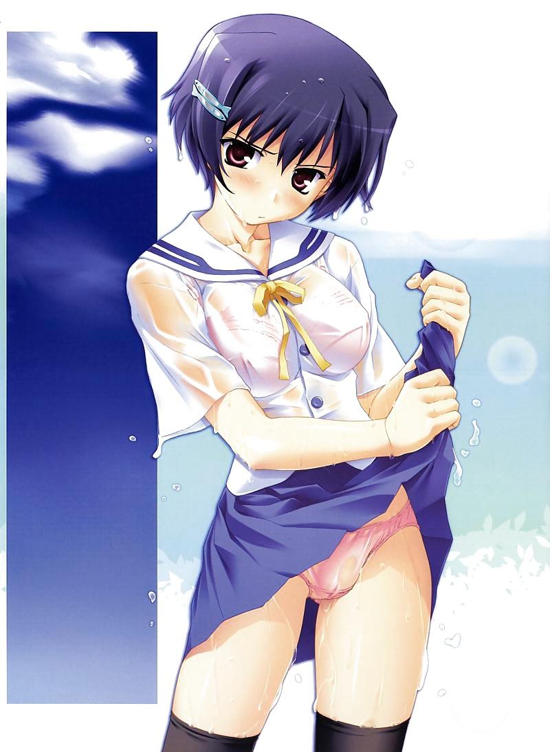 25P Anime style: wringing wet clothes