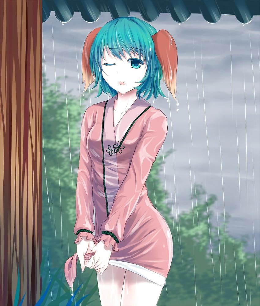 25P Anime style: wringing wet clothes