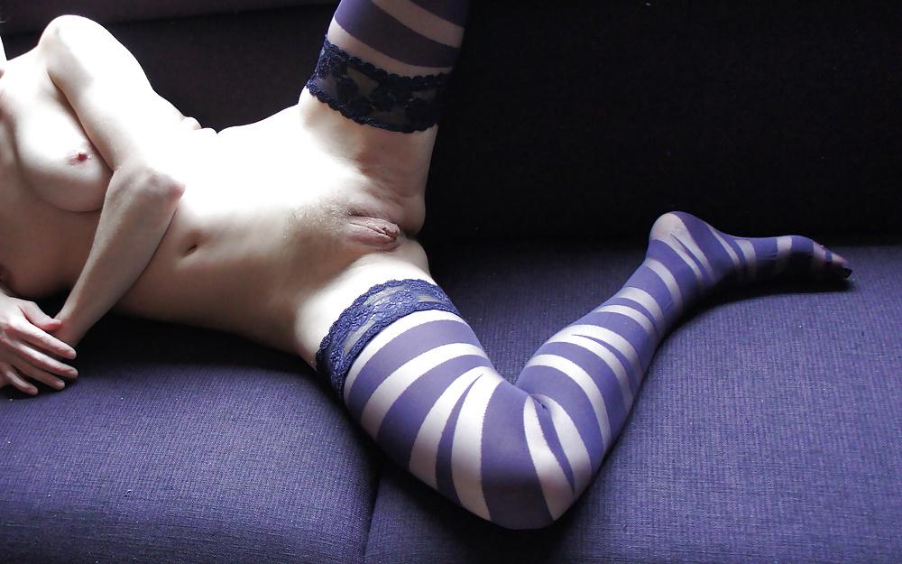7P Milf in purple stockings