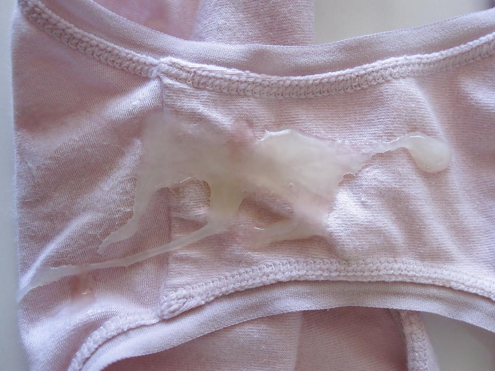 5P Cum on wife's pink panties