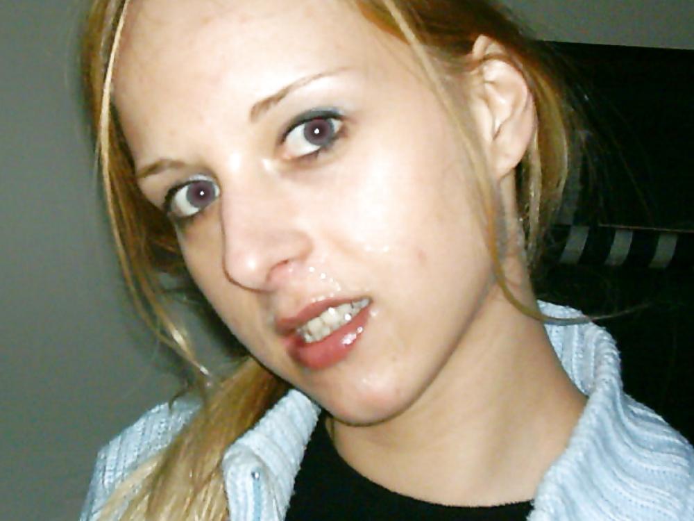 15P Cute blonde gf plays and gets cum on face