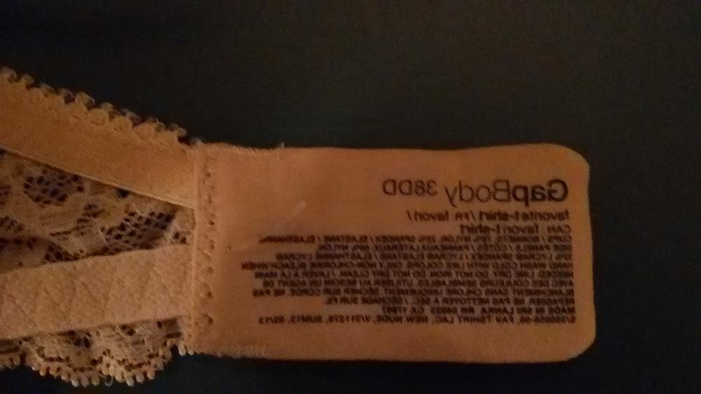 8P Neighbors beige bra with cum stain. 