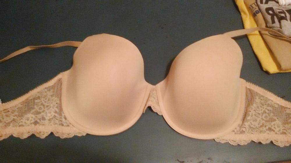 8P Neighbors beige bra with cum stain. 