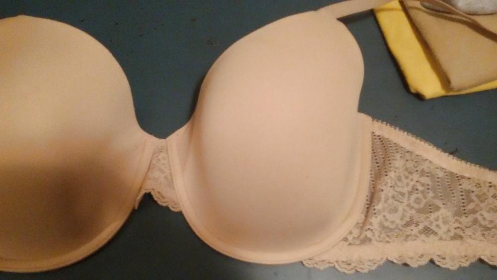 8P Neighbors beige bra with cum stain. 