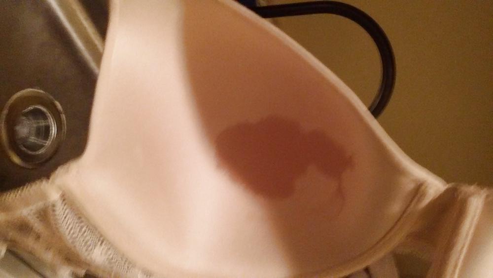 8P Neighbors beige bra with cum stain. 